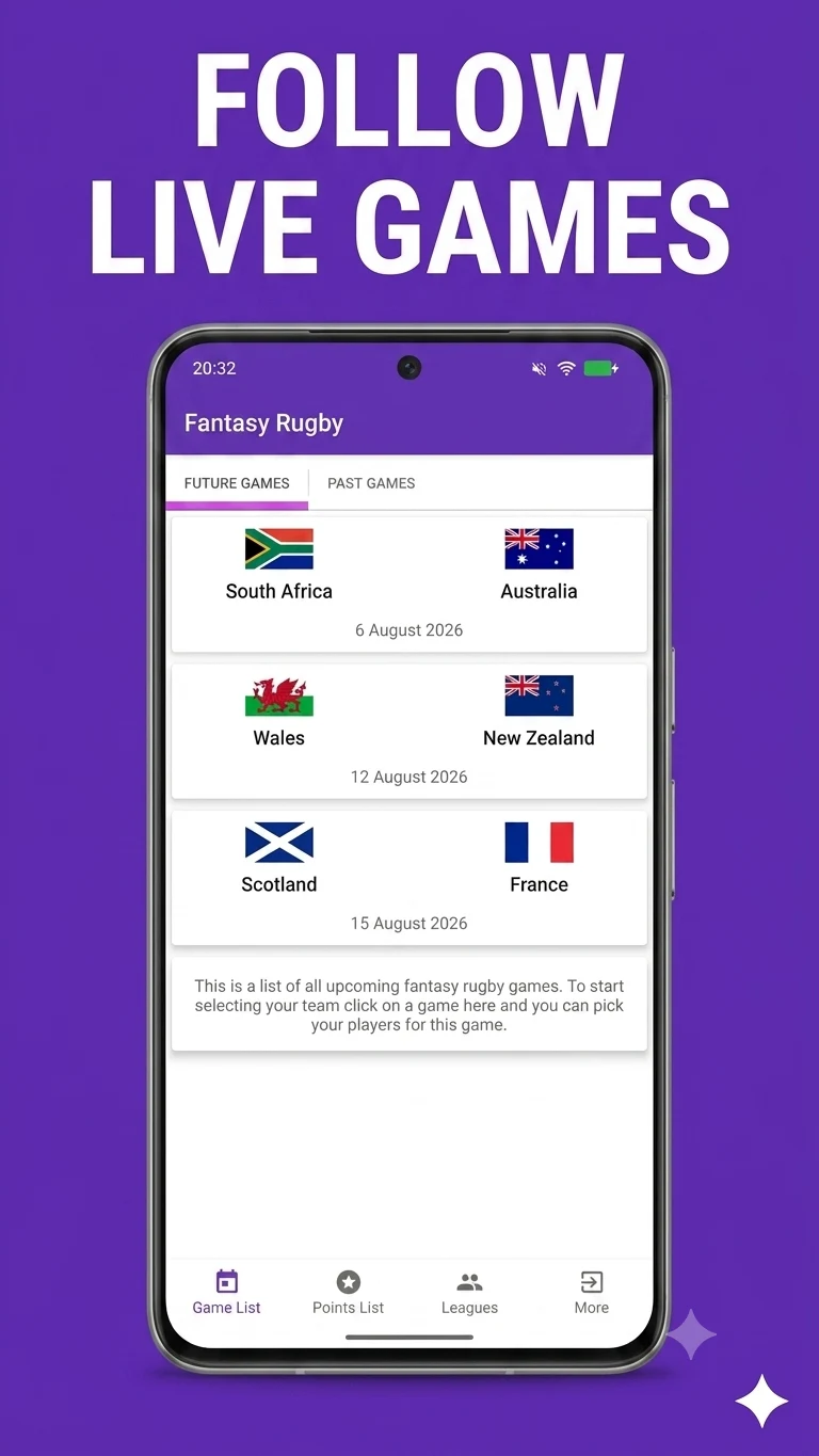 Fantasy Rugby screenshot